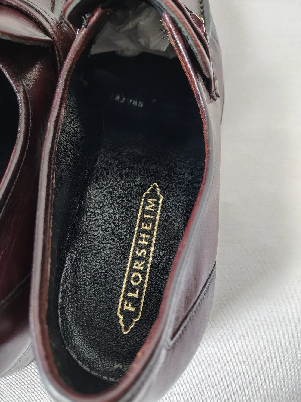 Florsheim Burgundy Leather Penny Loafers with Brass Accent Size 10 D